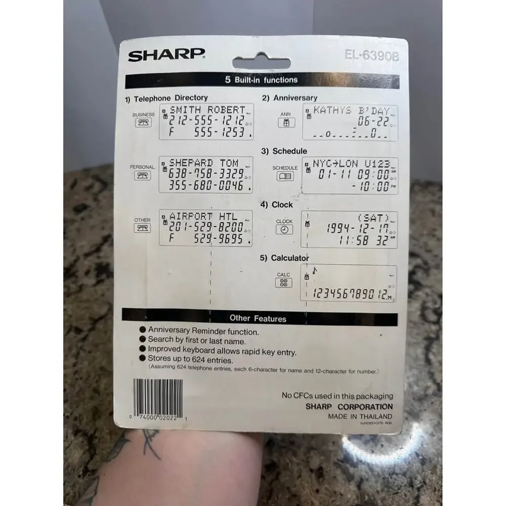 Vintage Sharp EL-6390B Electronic Organizer NEW Sealed 90s Memo Master Alarm